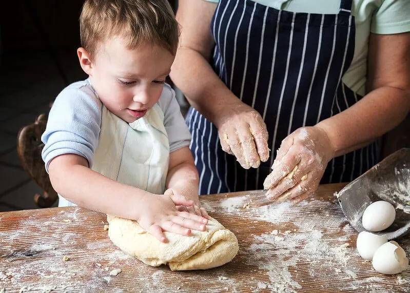 kid baking at home