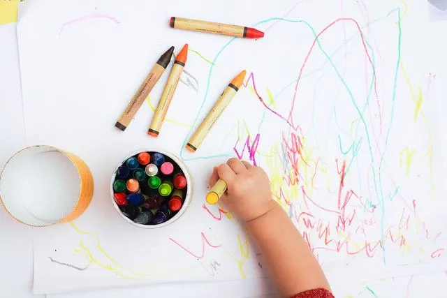 crayon colouring fun activity