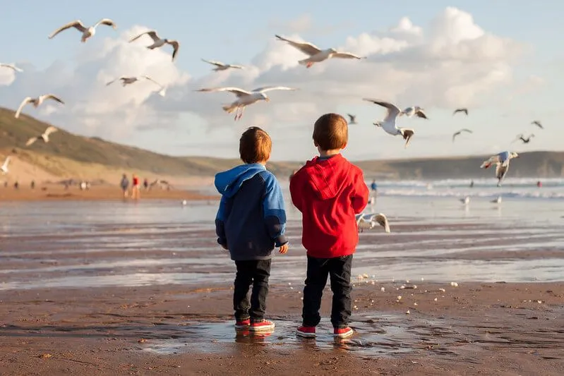 Kids at the seaside