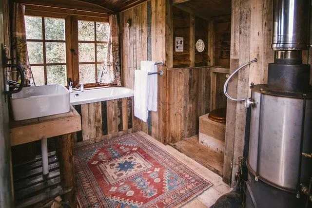 Interior of the treehouse at The Wood Life in Kenn in Dorset