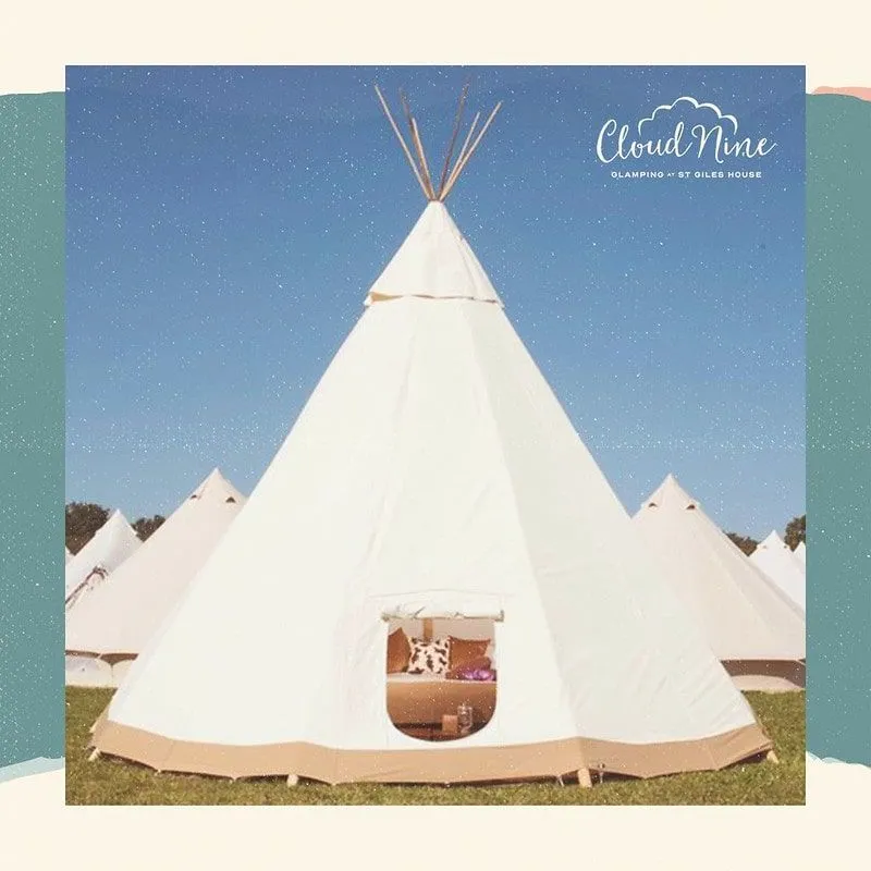 A teepee at Cloud Nine Glamping for family holidays with teenagers