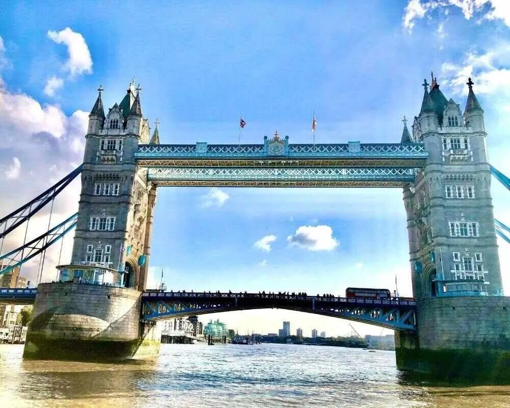 Tower Bridge over the Thames.