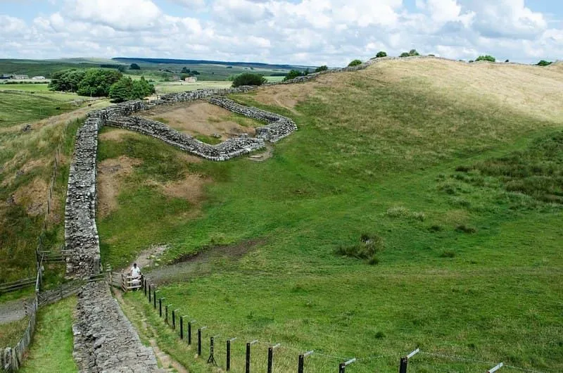Remains of Hadrian's Wall in Northern England.