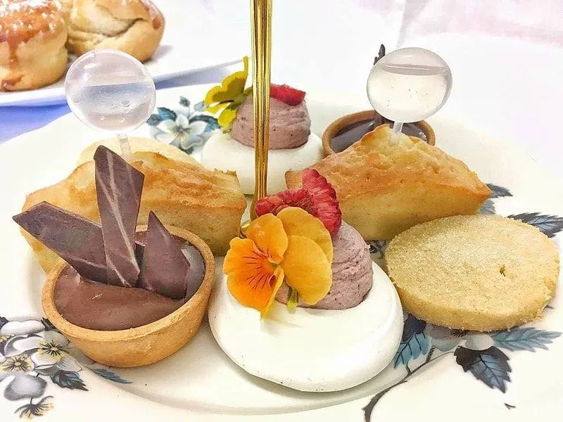 Yummy cakes at afternoon tea at Cantley House Hotel.