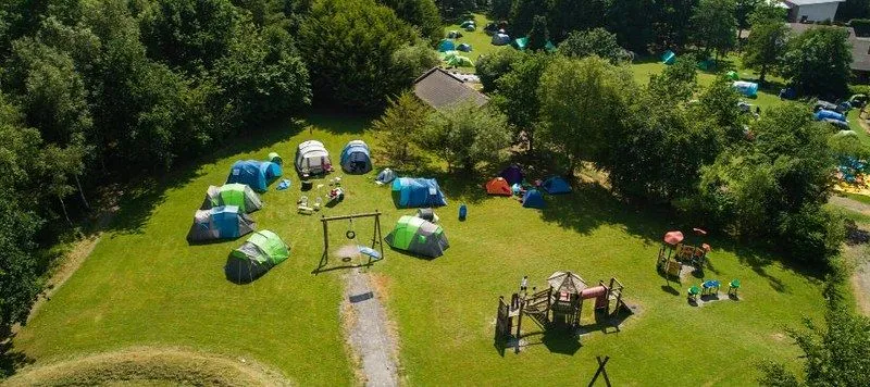 Drone shot of outdoor play area. 