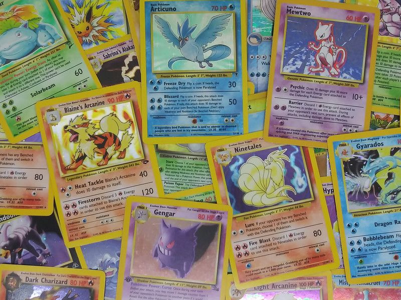 A collection of holographic Pokemon cards - Nicknames