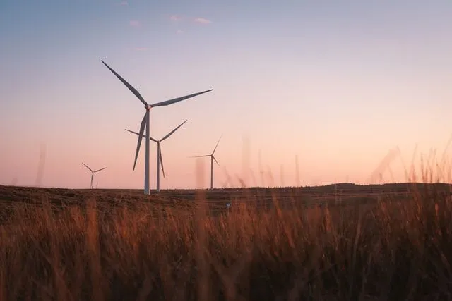 Hot air turbines installed help in producing wind energy.